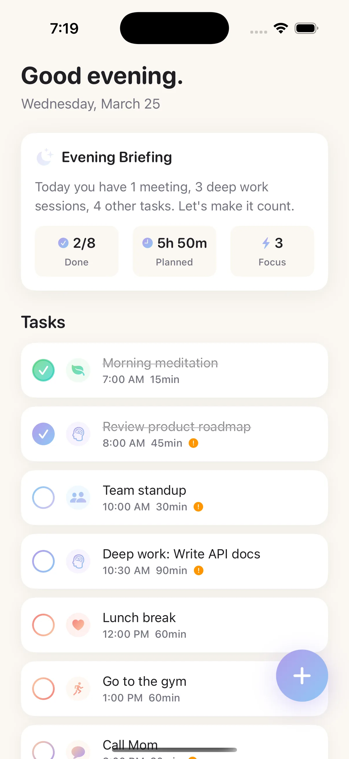 Kairos — planificador diario inteligente para iOS
